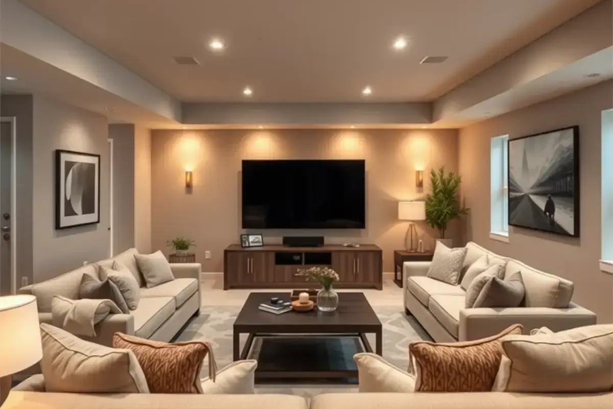 Finished basement family room
