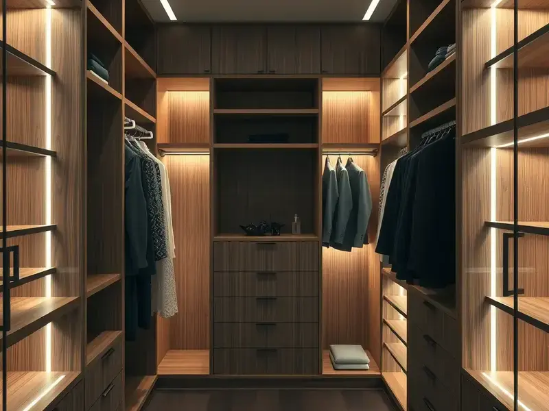 Custom walk-in closet organization system