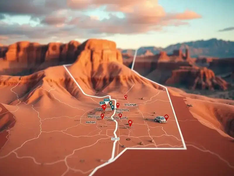 Service area map showing St. George and Washington County